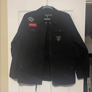 Karl Lagerfeld Black Military Jacket with Drawstring Waist